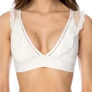 Isabella Rose Swiss Miss Cami Bralette and matching bottoms in WHITE